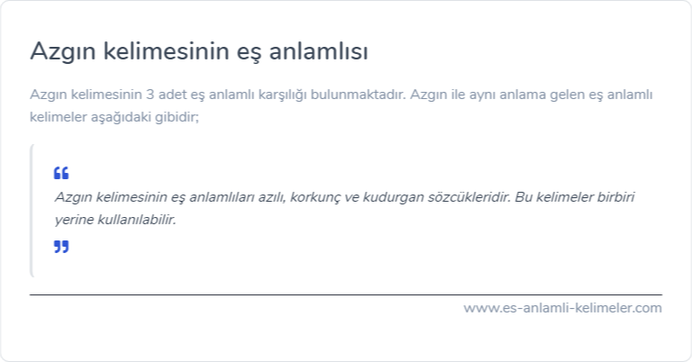 Azgın kelimesinin eş anlamlısı ne?