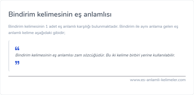Bindirim eş anlamlısı ne?