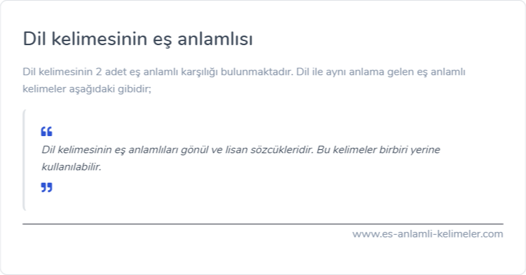 Dil eş anlamlısı