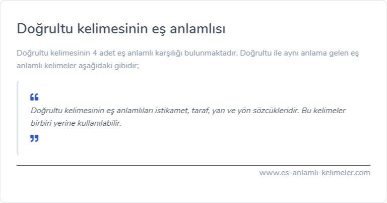 Doğrultu eş anlamlısı