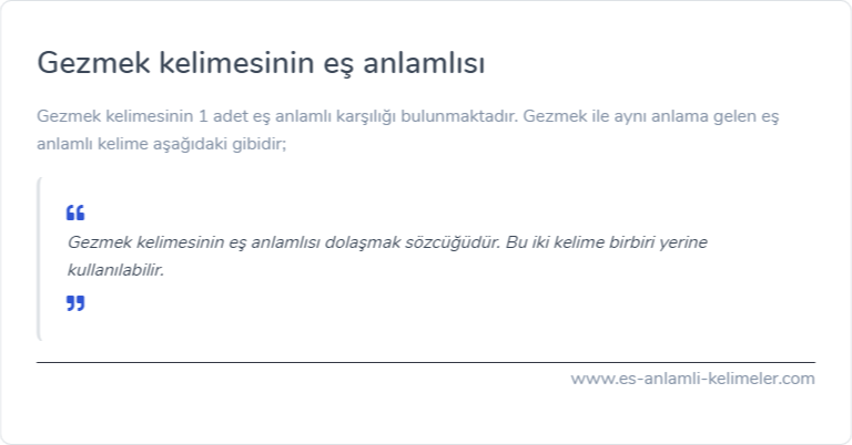 Gezmek eş anlamlısı