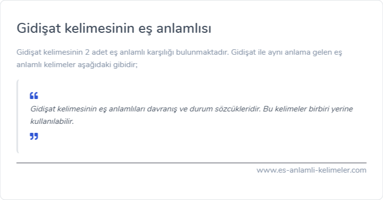 Gidişat eş anlamlısı