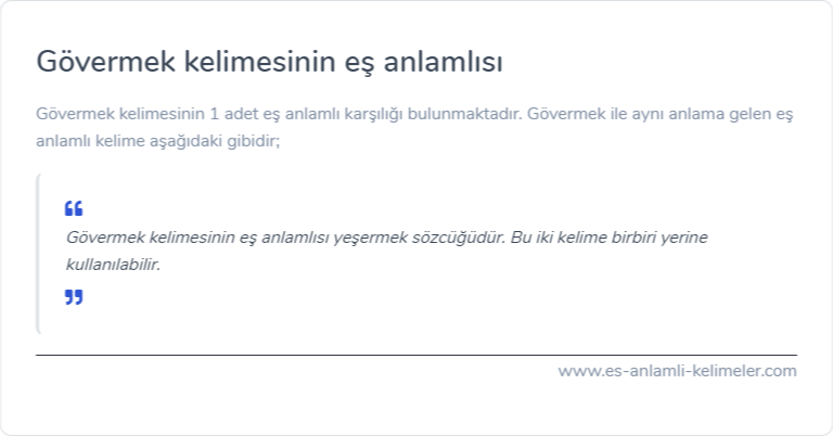 Gövermek kelimesinin eş anlamlısı ne?