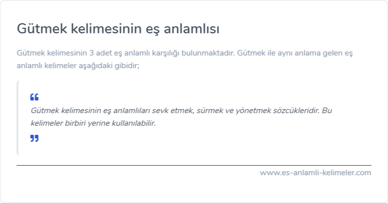 Gütmek eş anlamlısı ne?