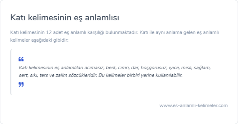 Katı eş anlamlısı nedir?