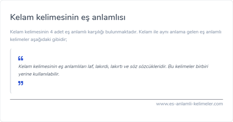 Kelam eş anlamlısı