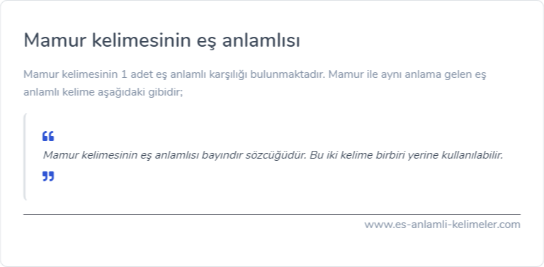 Mamur eş anlamlısı ne?
