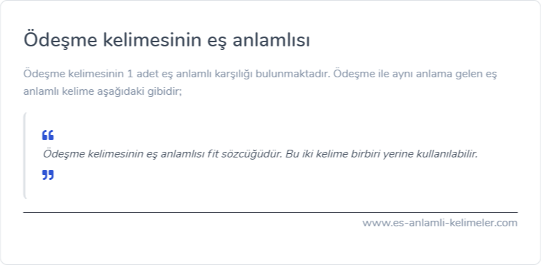 Ödeşme eş anlamlısı