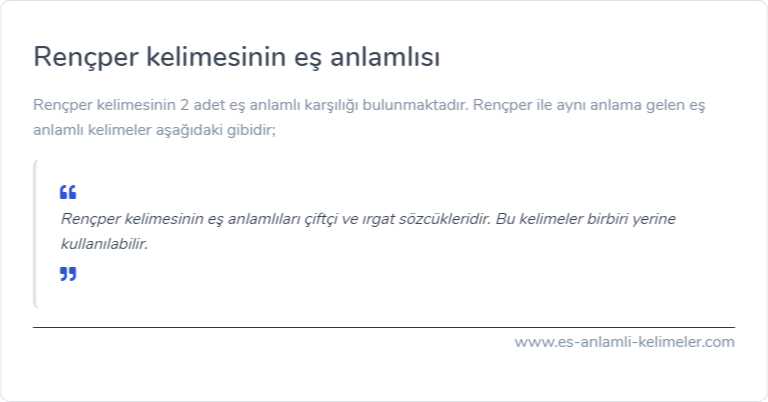 Rençper eş anlamlısı
