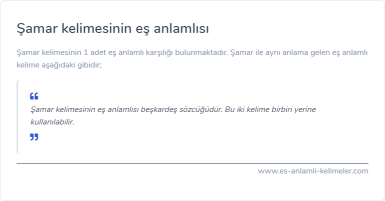 Şamar eş anlamlısı nedir?