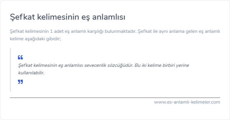 Şefkat eş anlamlısı ne?