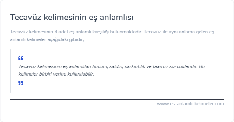 Tecavüz eş anlamlısı
