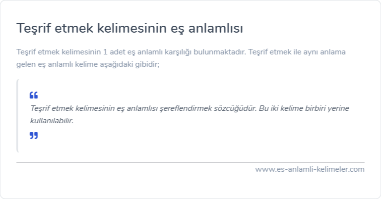 Teşrif etmek eş anlamlısı