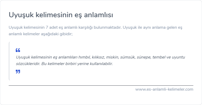 Uyuşuk eş anlamlısı ne?
