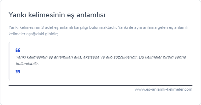 Yankı eş anlamlısı