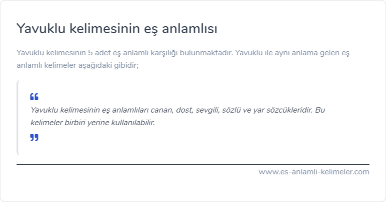 Yavuklu eş anlamlısı ne?